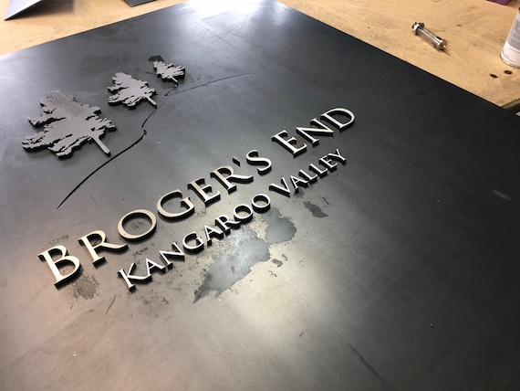Corten Steel (Rusted) Perspex and Stainless Steel High-End Sign - Laser Cut and Hand Made In Australia - Mailbox Plaque - Made to Order