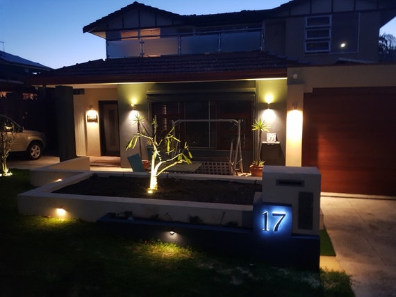 Laser Cut Stainless Steel Custom Made Laser Cut LED House Numbers