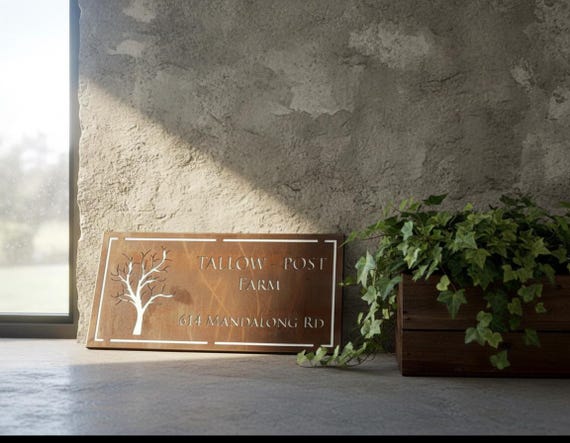 Custom Corten Steel Sign with LED Illumination - Rustic Plaque Design