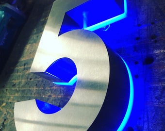 Laser Cut Stainless Steel Custom Made Laser Cut LED House Channel Numbers