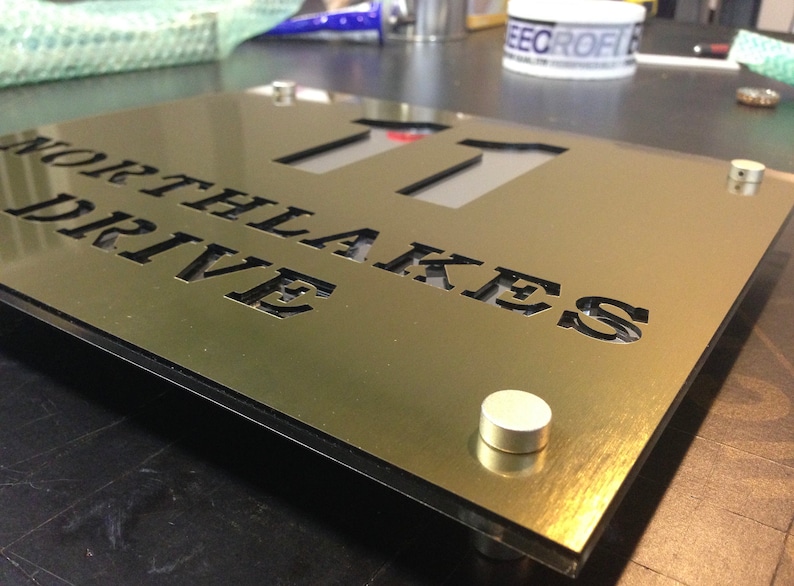 Gold Stainless Steel Custom Made Laser Cut House Signs Etsy