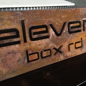 Custom House Sign in Corten Steel, Laser Cut Outdoor Plaque