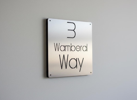 Custom LED House Sign, Modern Stainless Steel Plaque with Illumination