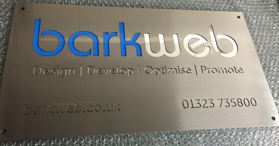 Stainless Steel and Perspex Custom Made Business Signs