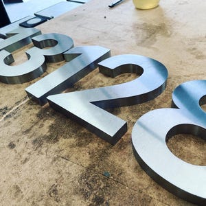 Custom House Numbers - 8 Inch Laser Cut Aluminum Sign image 4