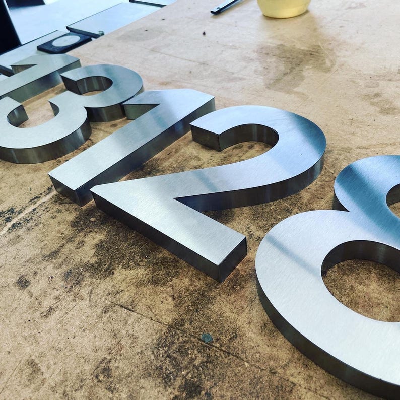 Custom House Numbers - 8 Inch Laser Cut Aluminum Sign image 4