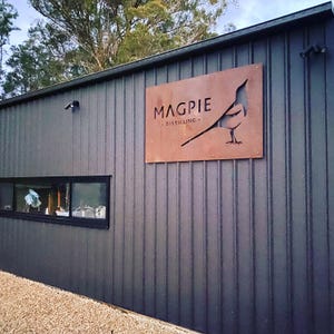 Custom Barn Sign in Corten Steel, Durable Laser Cut Outdoor Plaque