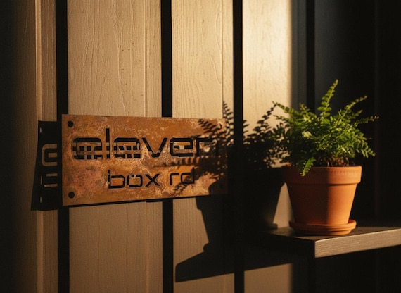 Custom House Sign in Corten Steel, Laser Cut Outdoor Plaque