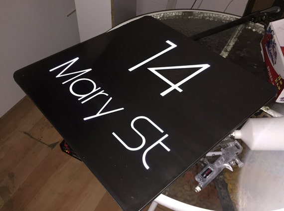 Stainless Steel LED House Sign Plaque - Made to Order, Laser Cut