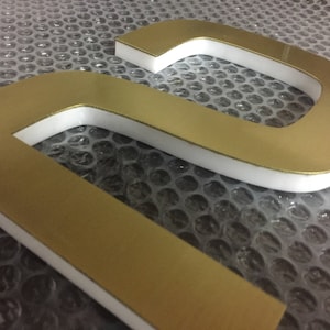 Machined Brass Custom Made Laser Cut LED House Numbers OR Letters