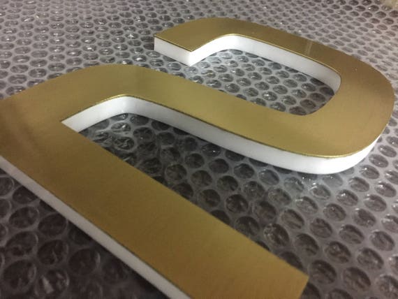 Machined Brass Custom Made Laser Cut LED House Numbers OR Letters