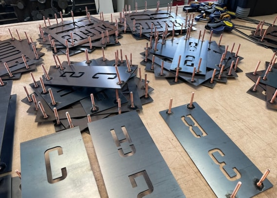 3D Floating - Corten (Rusted) Steel Custom Made Laser Cut House Signs, Made to Order