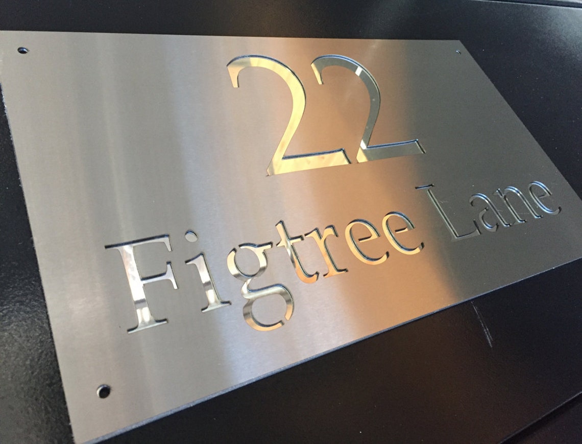 Stainless Steel Custom Made Laser Cut House Signs Numbers and Etsy