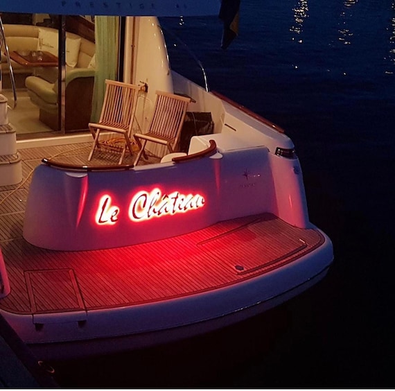 Custom Boat Letters, LED Marine Grade Signage in Stainless Steel