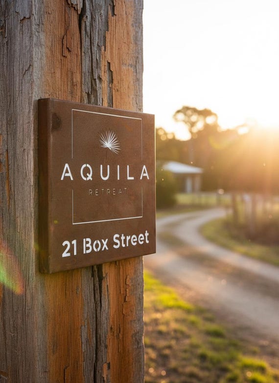 Corten Steel Sign with LED Illumination, Custom House Plaque