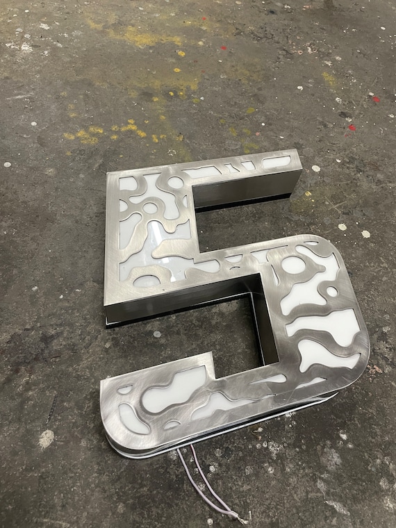 LED Laser Cut Stainless Steel Custom Made Laser Cut LED House Channel Numbers Letters Business Logos
