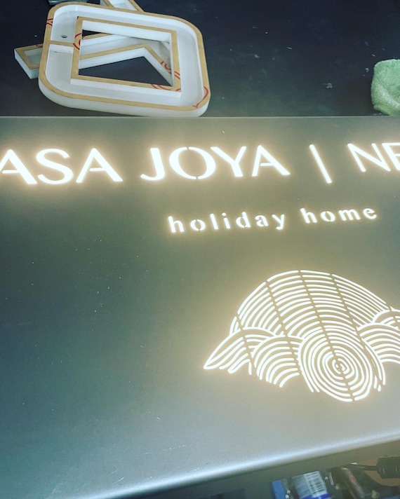 CORTEN (rusted) Steel LED illuminated house, business sign/plaque