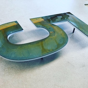 Corten (Rusted) Stainless Steel Custom Made Laser Cut LED House Numbers