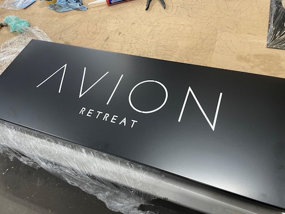 Custom House Sign with LED Illumination, Powder Coated Stainless Steel Plaque