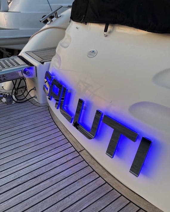 Boat Illuminated lit up LED Yacht Boat Letters Custom Made to Order - All Marine Applications