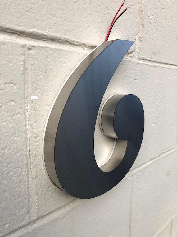 3D Laser Cut Stainless Steel Custom Made Laser Cut LED House Numbers