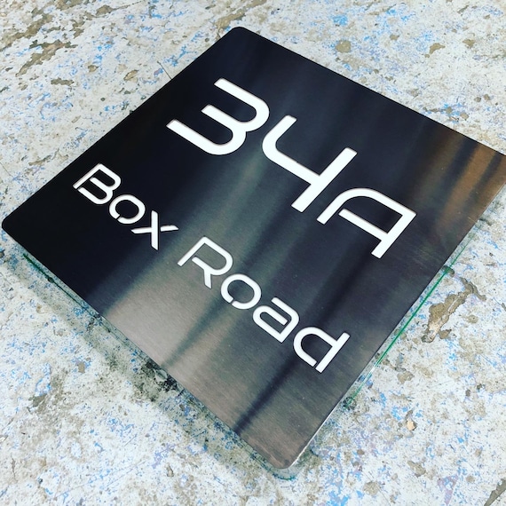Stainless Steel LED Illuminated House Sign Plaque - Made to Order, Laser Cut