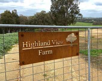 Farm Signs - Barn Signs Corten (Rusted) Steel Custom Made Laser Cut , Made to Order