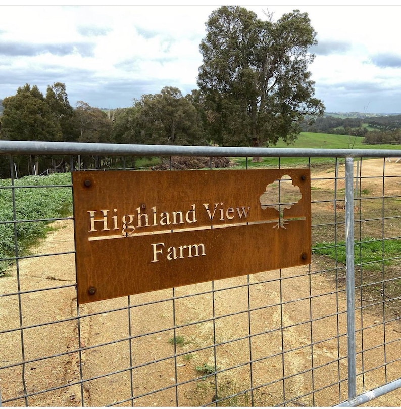 Farm Signs Barn Signs Corten Rusted Steel Custom Made Laser Cut , Made to Order image 5