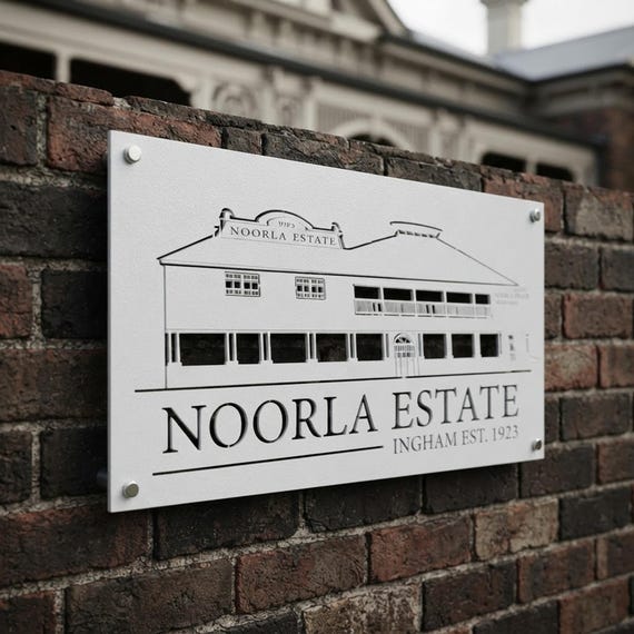 Custom House Sign, Large Stainless Steel Address Plaque Poweder Coated, Brushed Address Sign