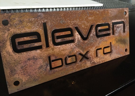 Corten (Rusted) Steel Custom Made Laser Cut House Signs, Made to Order