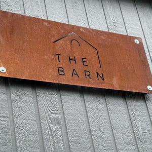 Custom Corten Steel Barn Sign, Personalized Rusted Metal Plaque
