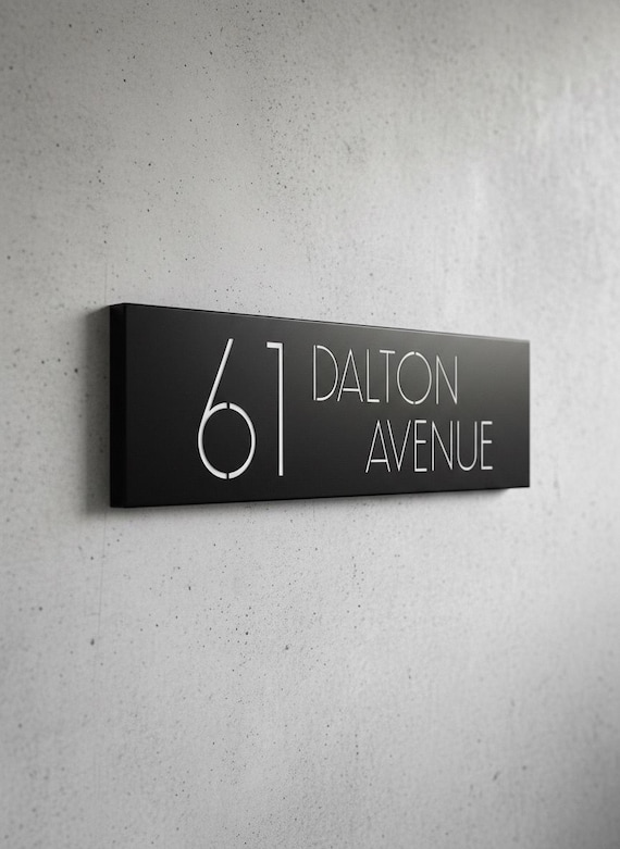 Custom House Sign with LED Illumination, Powder Coated Stainless Steel