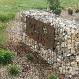 Custom Farm Sign in Corten Steel, Laser Cut Rusted Metal Plaque