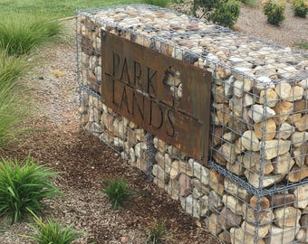 Placa personalizada para fazenda em aço Corten, placa de metal enferrujado cortada a laser.