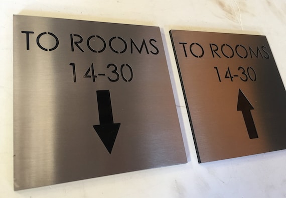 Hotel Resort Apartment Holiday House Strata Signs - Laser Cut Stainless and Black Perspex