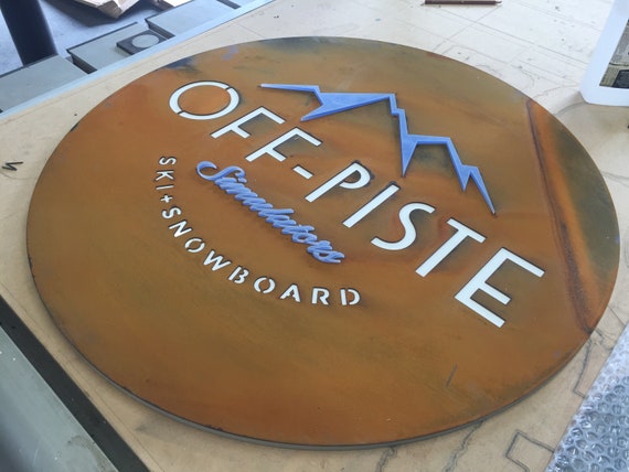 CORTEN (rusted) Steel LED Custom MADE - illuminated house, business sign/plaque