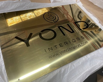 Laser Cut Brass house and business plaques - custom made in any size