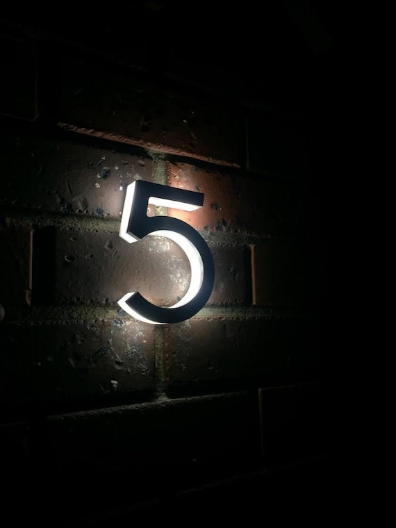 LED House Number, Custom Made Laser Cut Address Sign in Mirror Aluminum