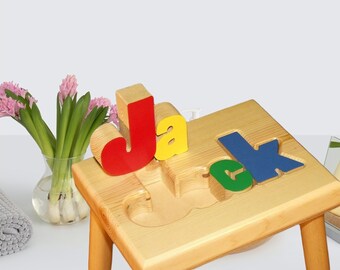 Child's Name Puzzle Stool