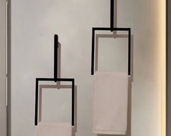 Square Towel Holder For Bathroom, Vertical Towel Rack, Hand Towel Hanger Ring for Master Bathroom&Kitchen, Housewarming Gift