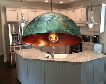 Farmhouse Pendant Lights For Kitchen - Oxidized Copper Pendant Light - Home decor