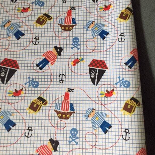 Diaper pad cover, waterproof PUL fabric pirate and ships themed dresser top diaper pad cover, free one day shipping