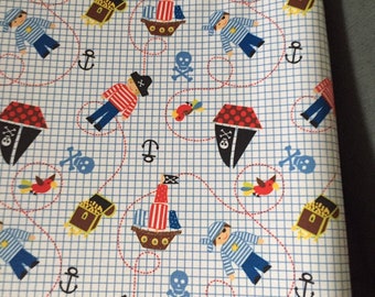 Diaper pad cover, waterproof PUL fabric pirate and ships themed dresser top diaper pad cover, free one day shipping