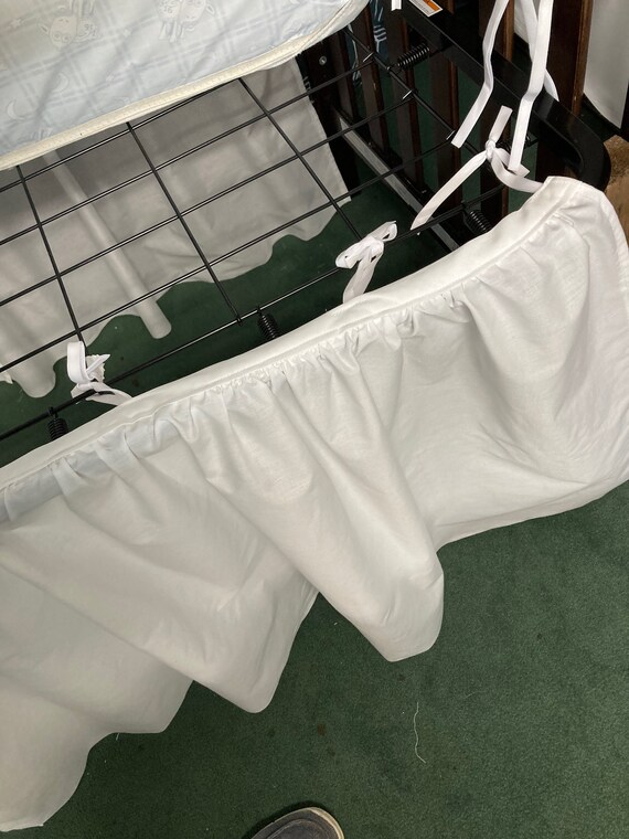 Choice of Solid White or Black Gathered Crib Skirt Ruffled Crib Skirt With 20 Adjustable Drop. Free Shipping. Etsy UK