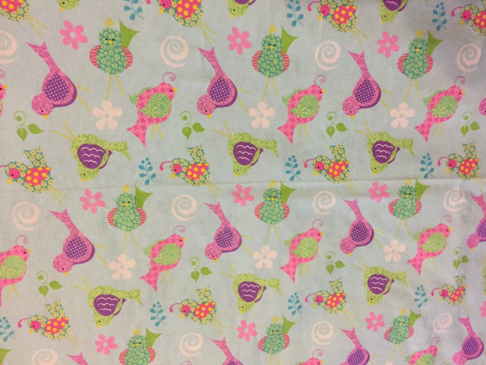 Birds Fitted Crib Sheet Blue Pink Green Purple Flannel Etsy