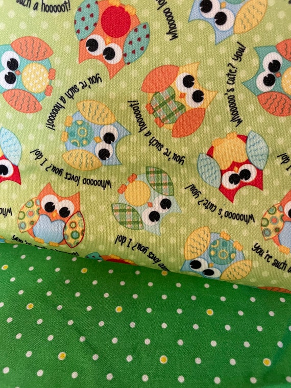 Owl Dresser Top Diaper Changing Pad Cover in Orange Yellow 