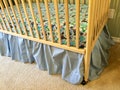 Handmade Pastel Crib Skirt: Ruffled Cotton 20-Inch Adjustable Drop