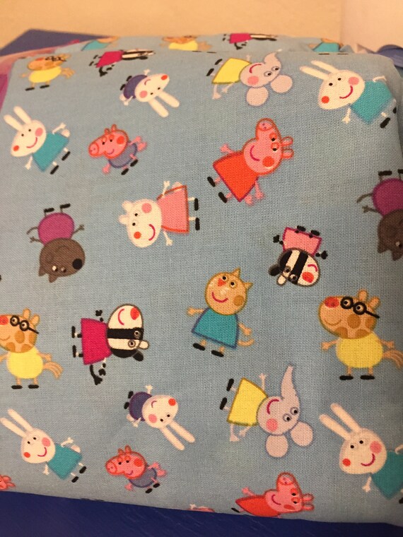 Peppa Pig George Pig 4 Piece Toddler Bed Sheet Set W Blue Etsy