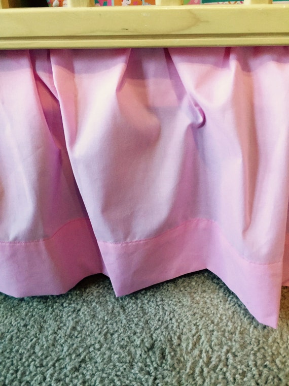 Adjustable Crib Skirt 20 Inch Drop in Pastel Pink Gathered Crib Skirt Ships Free in 1 Day Etsy