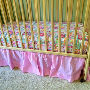 Pastel crib skirts in choice of colors, adjustable crib skirt 20 inch drop, handmade gathered crib skirt, ruffled crib skirt